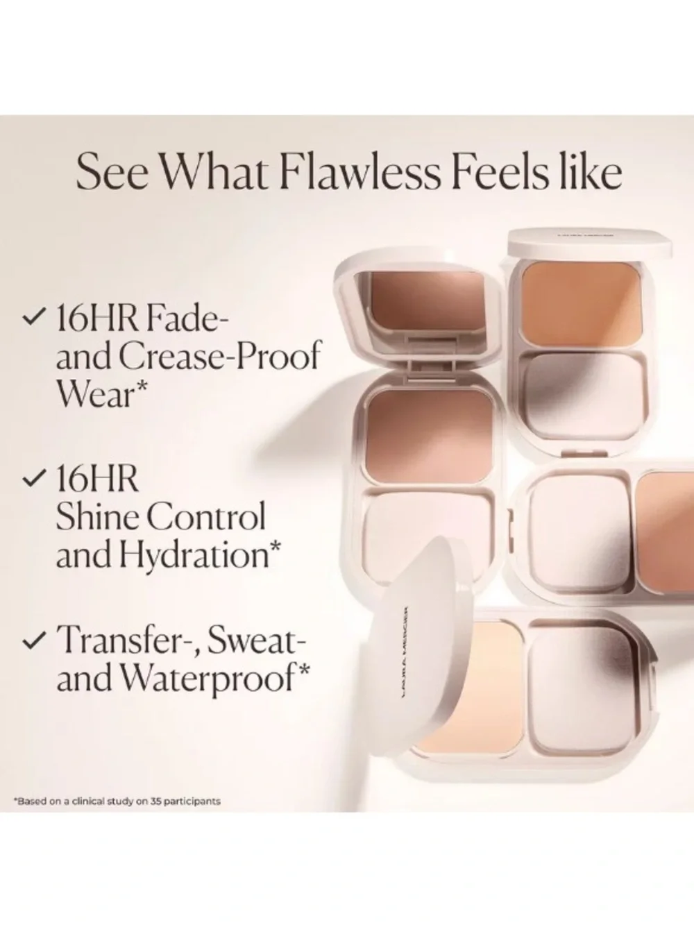 LAURA MERCIER Real Flawless Feather Matte Powder Foundation - 1W BRIOCHE